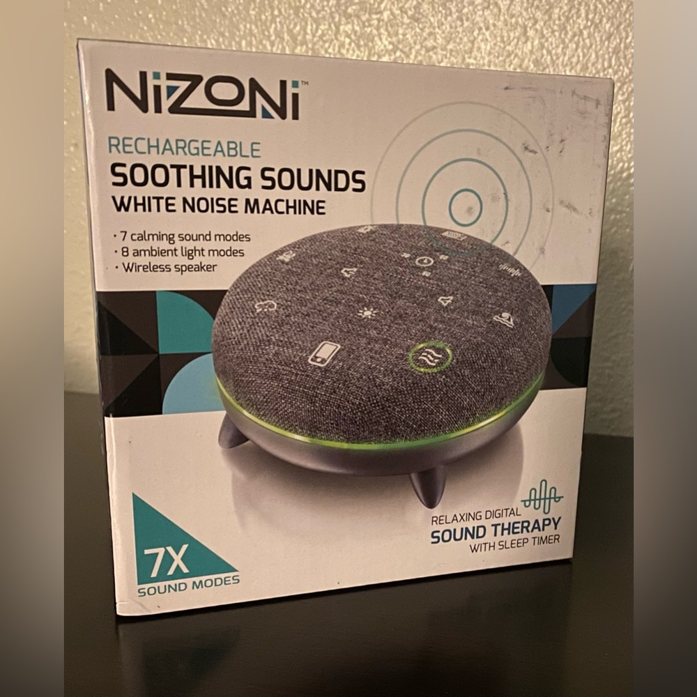 NEW Nizoni Rechargeable Soothing Sounds White Noise White Noise Machine - Picture 2 of 3